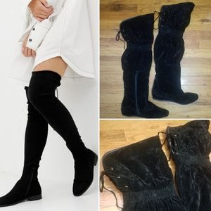 Knee High Velvet Flats